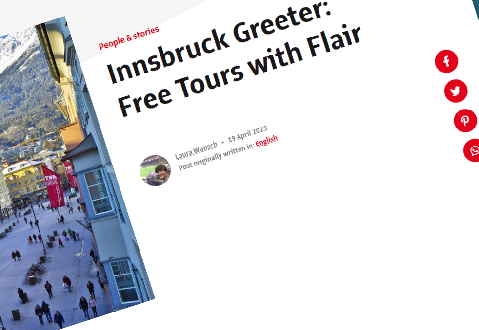 screenshot of the blog entry; caption_ Innsbruck Greeter: Free tours with flair